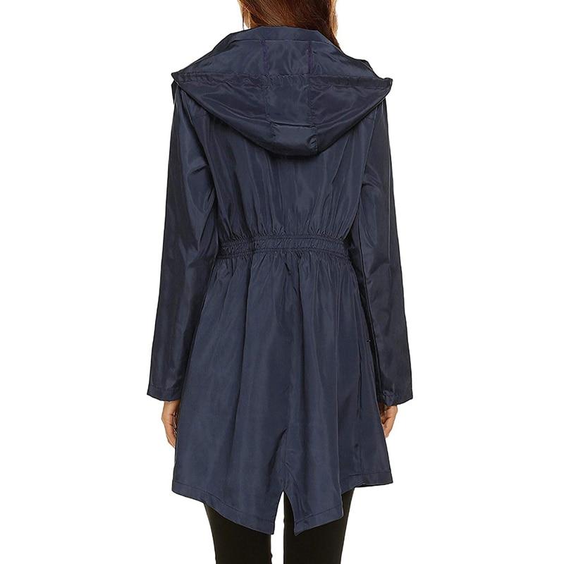 Veste Femme Ajustée Imperméable avec Capuche et Poches Pratiques
