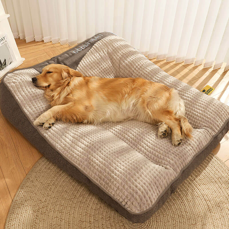 Grand Lit Orthopédique pour Chien avec Mousse à Mémoire et Repose-tête pour le Soutien des Articulations