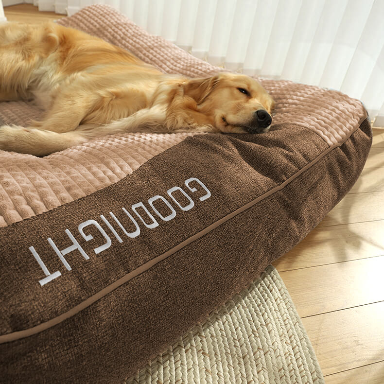 Grand Lit Orthopédique pour Chien avec Mousse à Mémoire et Repose-tête pour le Soutien des Articulations
