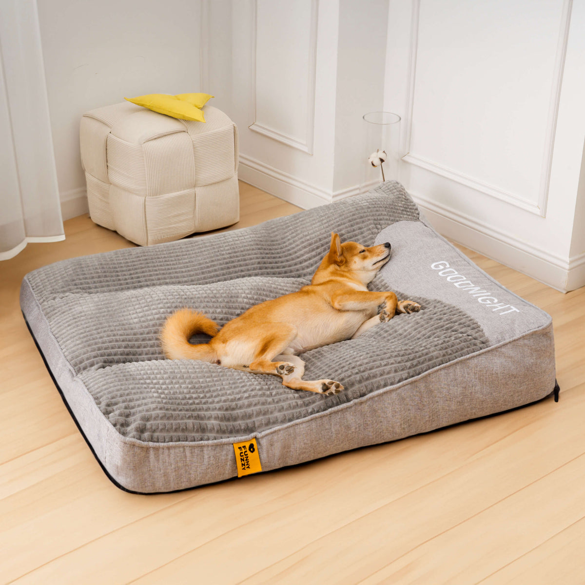 Grand Lit Orthopédique pour Chien avec Mousse à Mémoire et Repose-tête pour le Soutien des Articulations