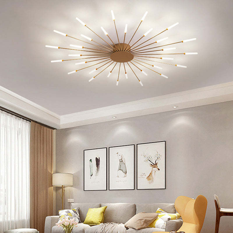 Chandelier de plafond moderne Astralis avec design de feux d'artifice LED