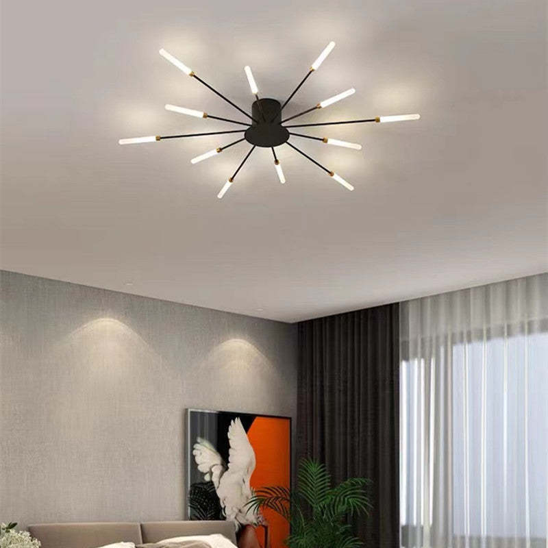 Chandelier de plafond moderne Astralis avec design de feux d'artifice LED
