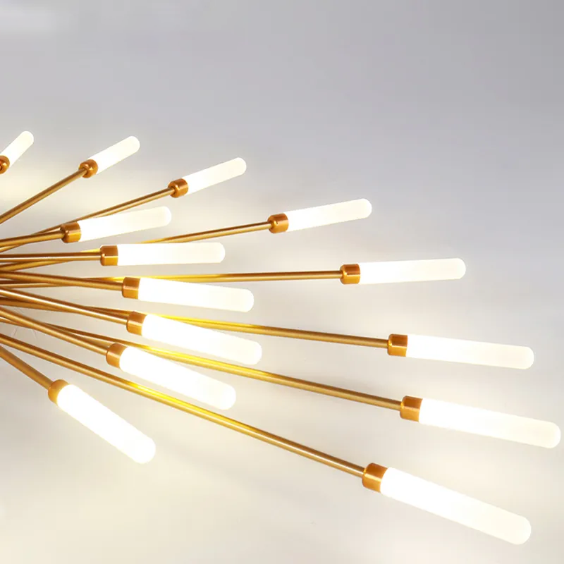 Chandelier de plafond moderne Astralis avec design de feux d'artifice LED