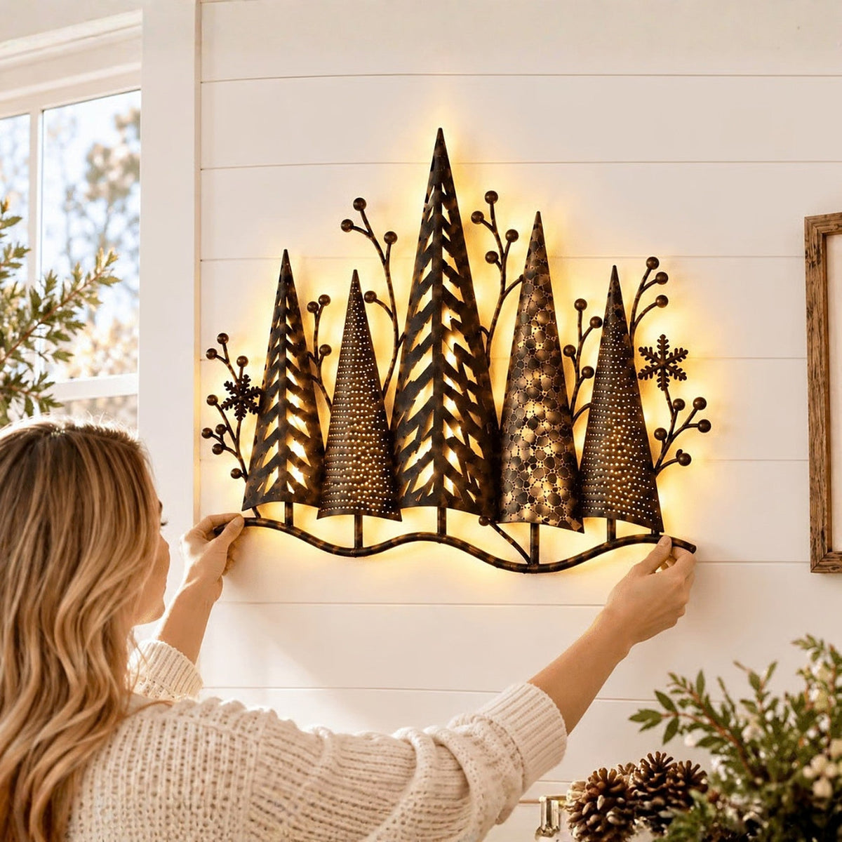 WinterGlow™ - Décoration Murale LED avec Arbres