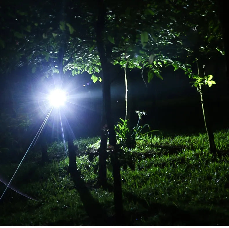 Lampe frontale LED étanche et puissante avec zoom et batterie rechargeable pour les activités de plein air