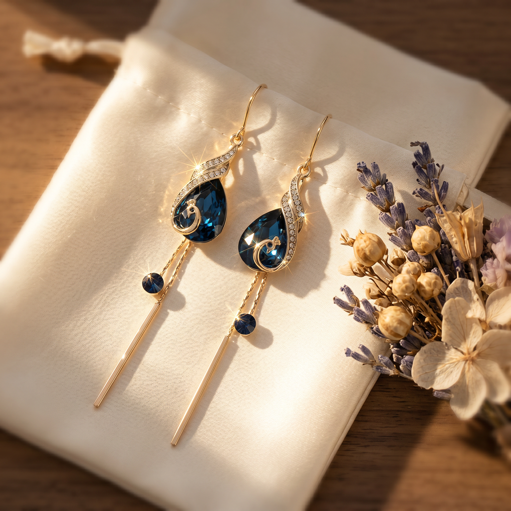 Lunavia – Boucles d'oreilles en forme de goutte saphir