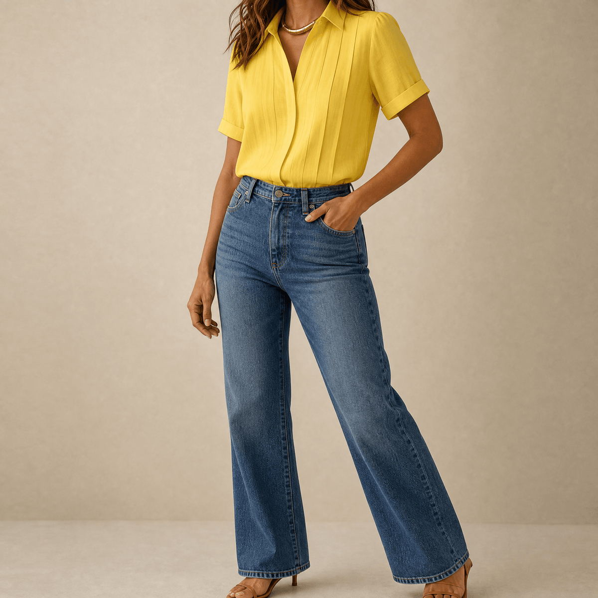 Lunavia – Blouse plissée à manches courtes pour femmes