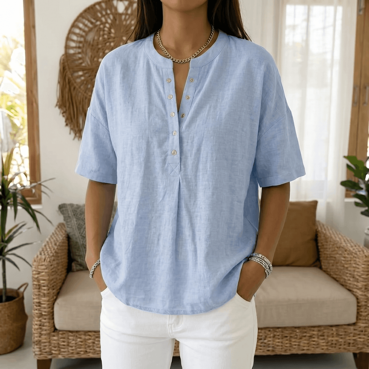 Lunavia Blouse Henley Femme Sans Effort