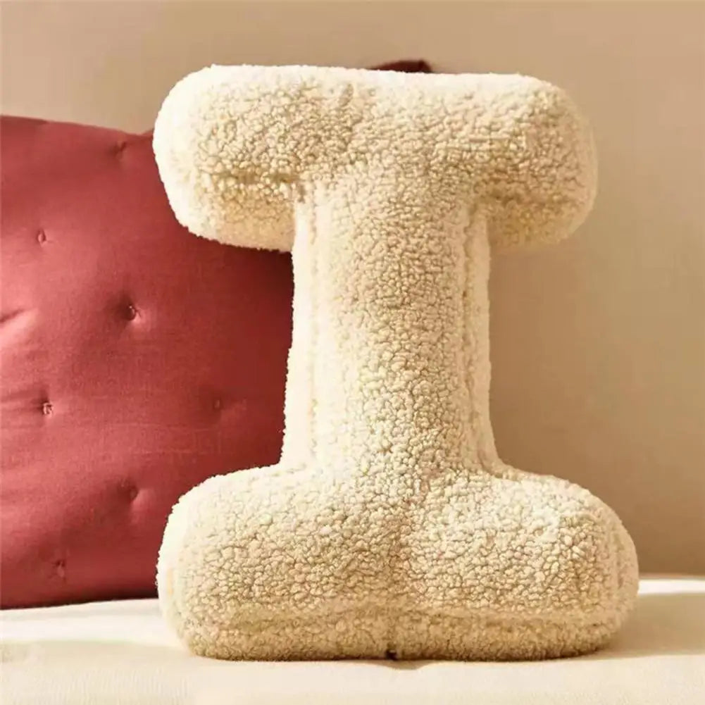 Coussin Décoratif Alphabet en Velours pour un Décor de Maison Élégant