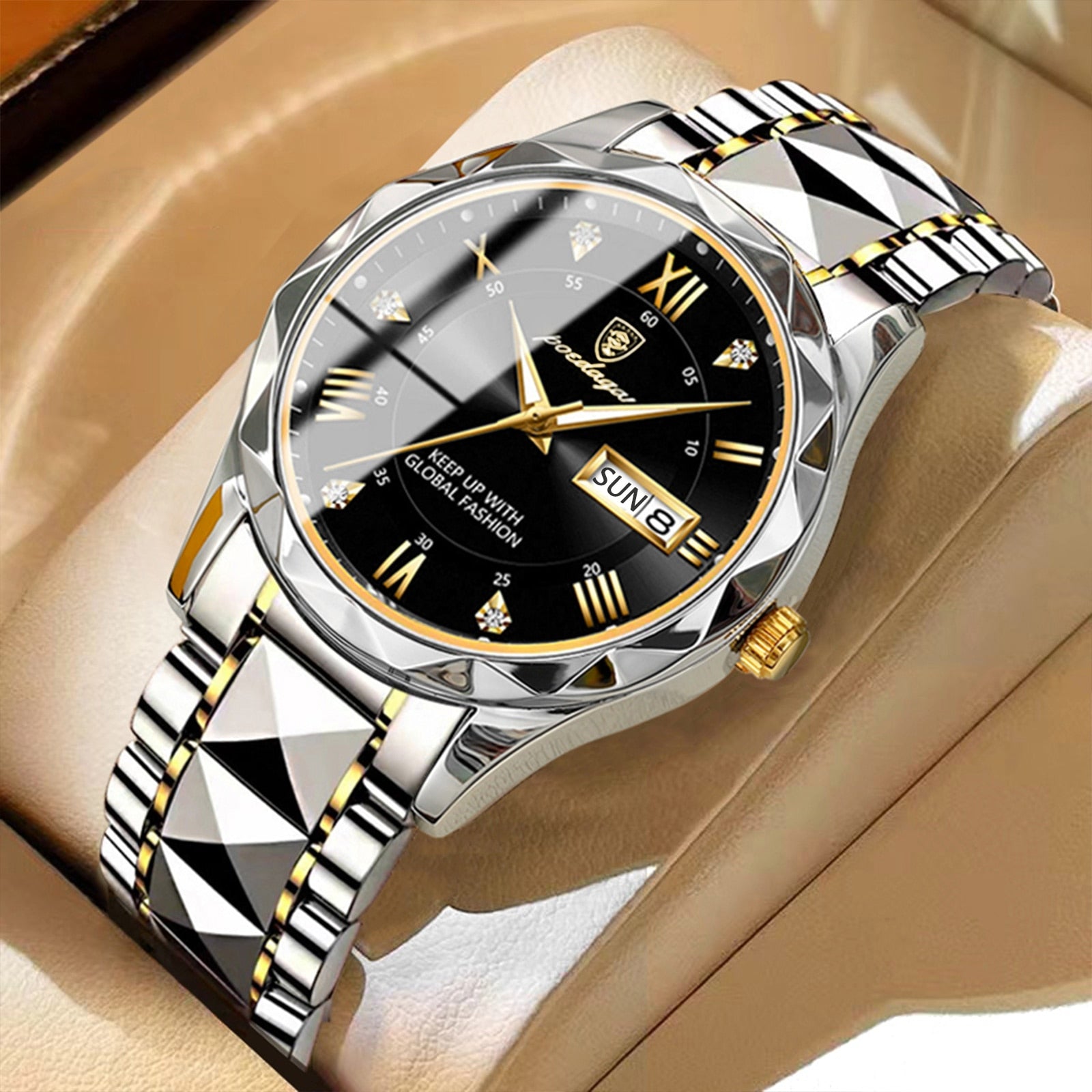 Montre bracelet pour homme en acier inoxydable - LumiSteel