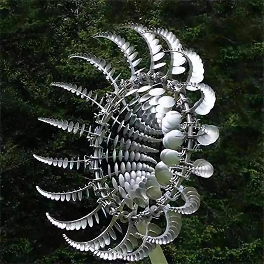 Moulin à vent de jardin en métal 36 cm | Mobile décoratif résistant aux intempéries | Sculpture de jardin décorative