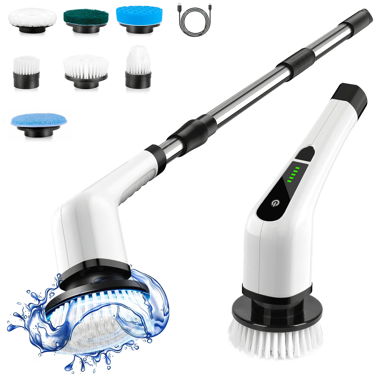 Set de brosses de nettoyage électriques de 7 pièces