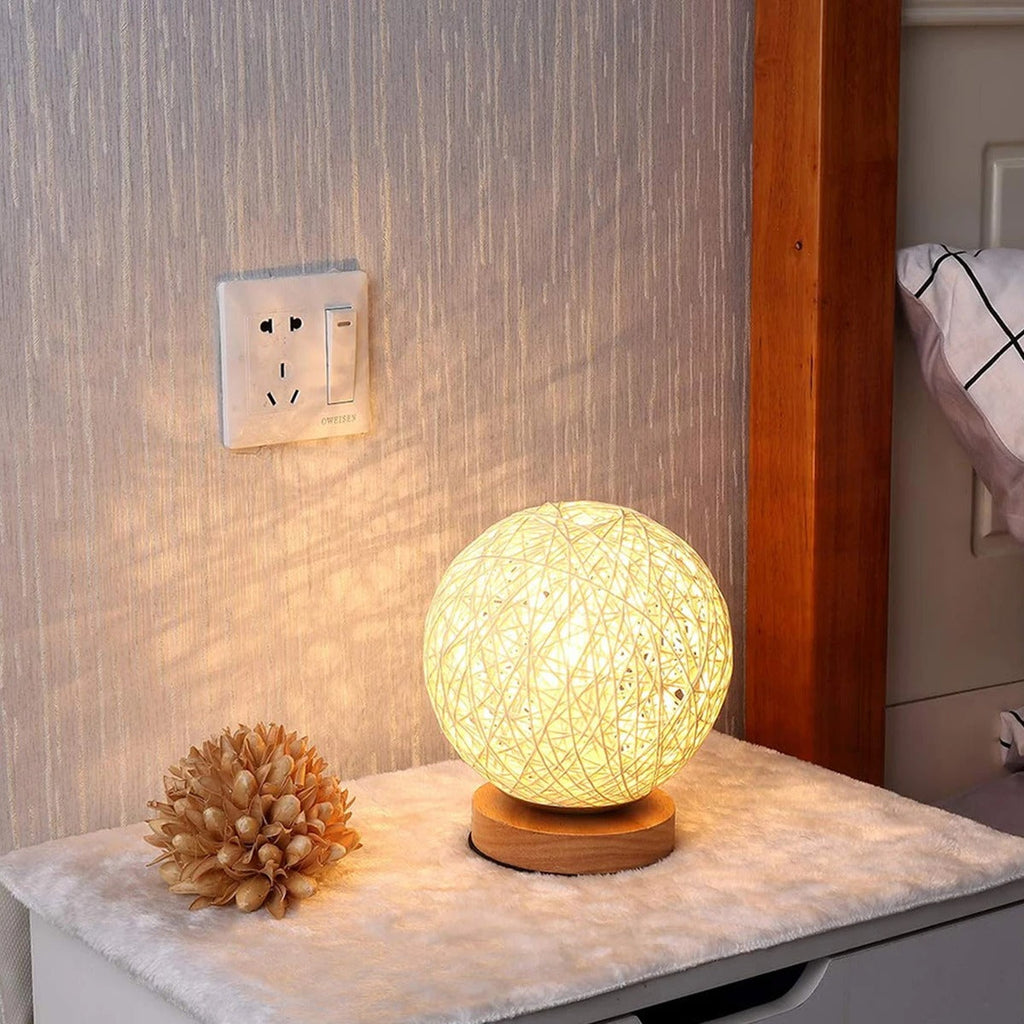 MoonLuxe | Lampe de Table en Rattan Dimable Artisanale