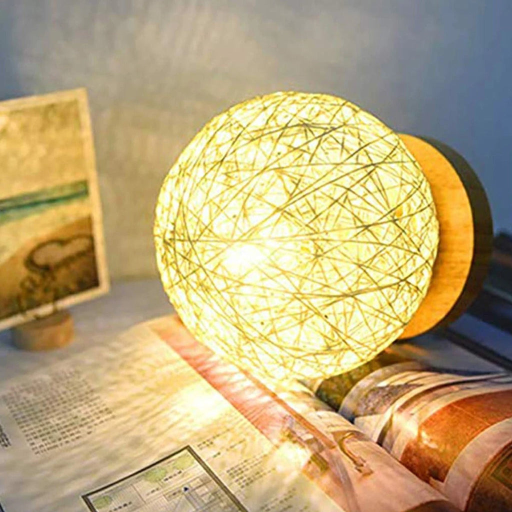 MoonLuxe | Lampe de Table en Rattan Dimable Artisanale