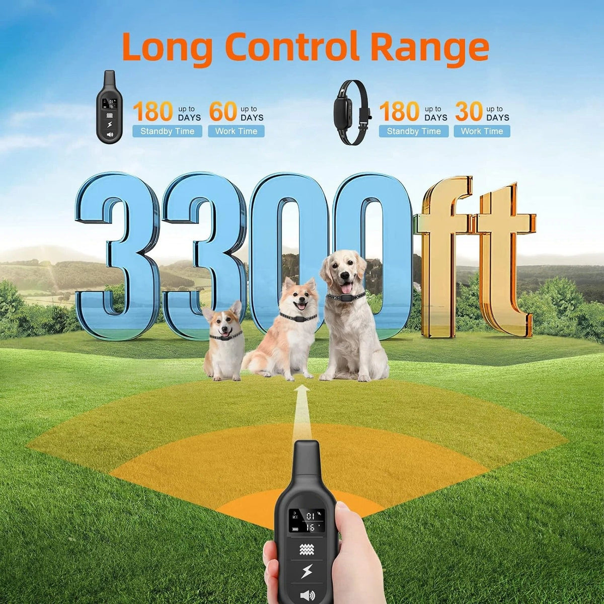 Collier Éducatif pour Chien Étanche et Rechargeable 1000m