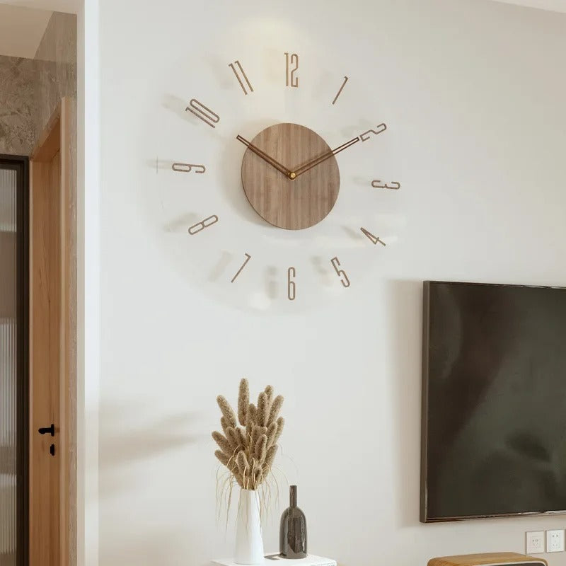 Skanto | Horloge murale moderne en bois – Design minimaliste et élégant pour le salon