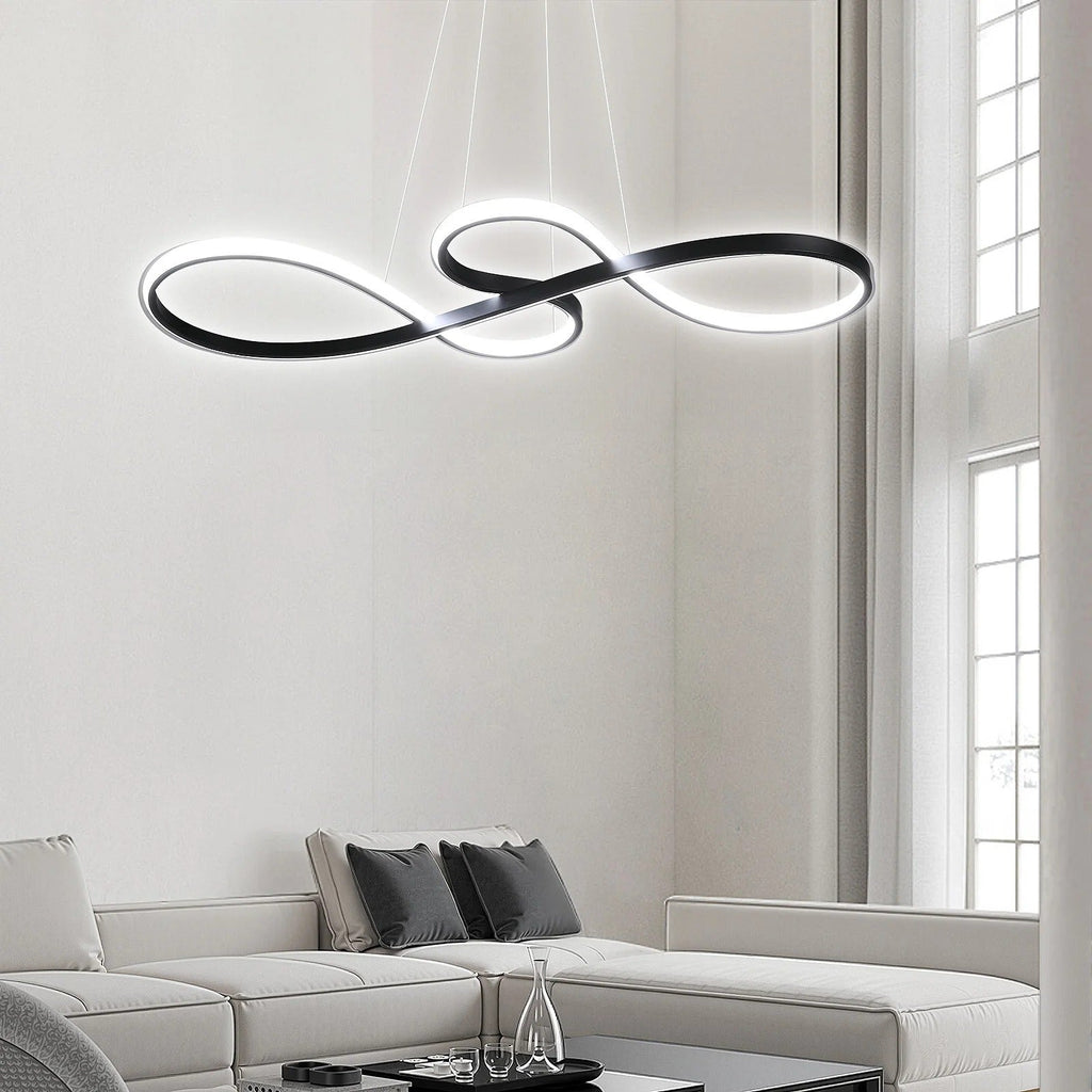 Suspension LED Anneaux Dimmable Télécommande Aluminium Salle à Manger Salon Moderne