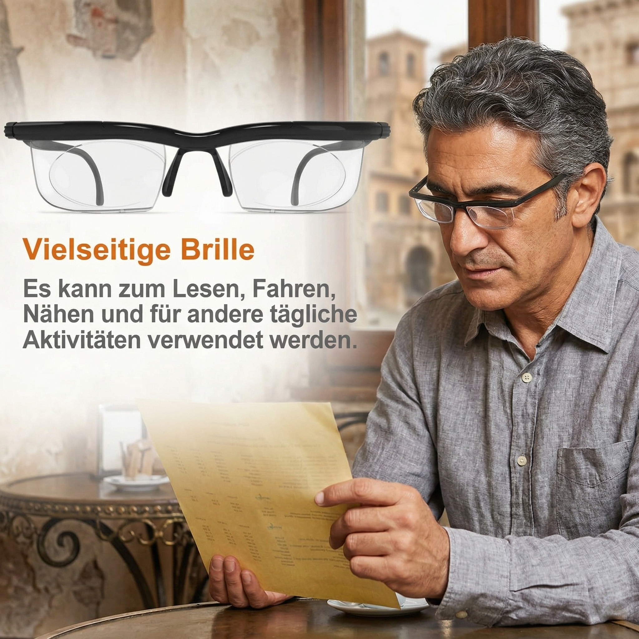 Lunettes de Lecture Réglables avec Mise au Point Variable Lentilles Adaptatives Unisexe