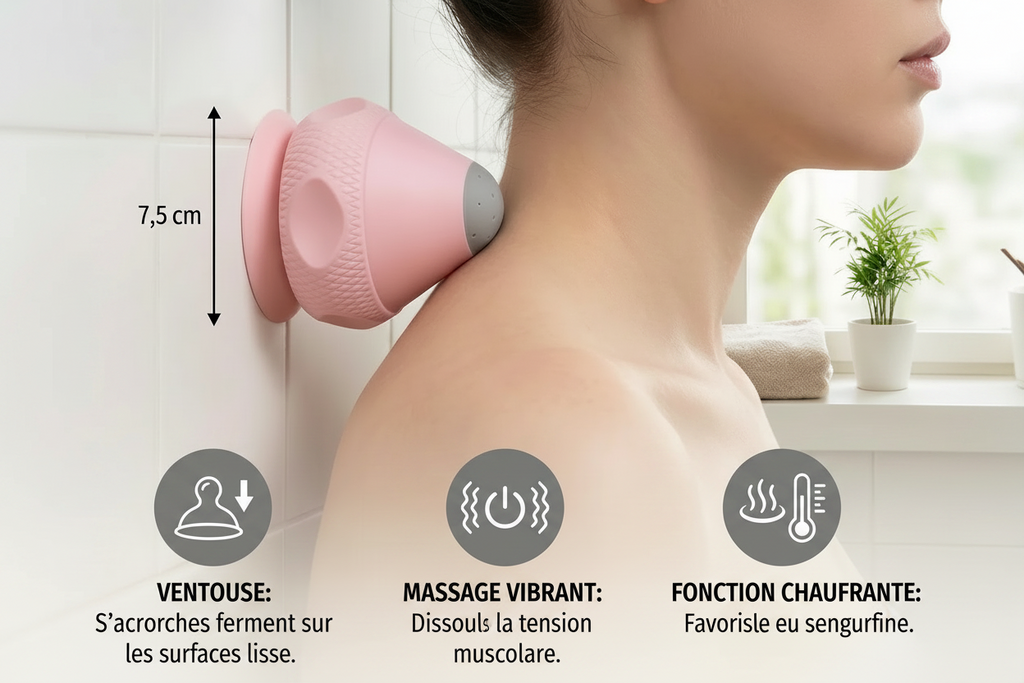 Balle de Massage avec Ventouse pour Soulagement Musculaire