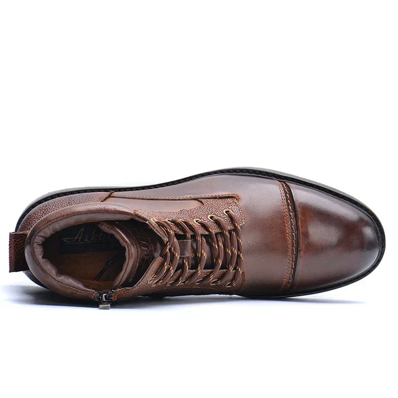 Bottes à lacets robustes pour hommes avec fermeture éclair latérale - Inspirées du travail pour toutes les occasions
