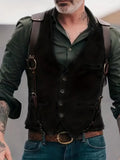 Gilet pour homme avec fermeture à boutons et design de bretelles