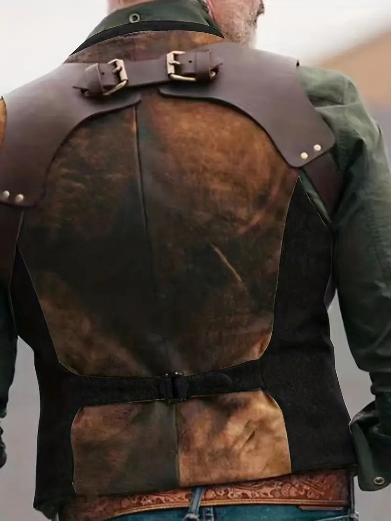 Gilet pour homme avec fermeture à boutons et design de bretelles