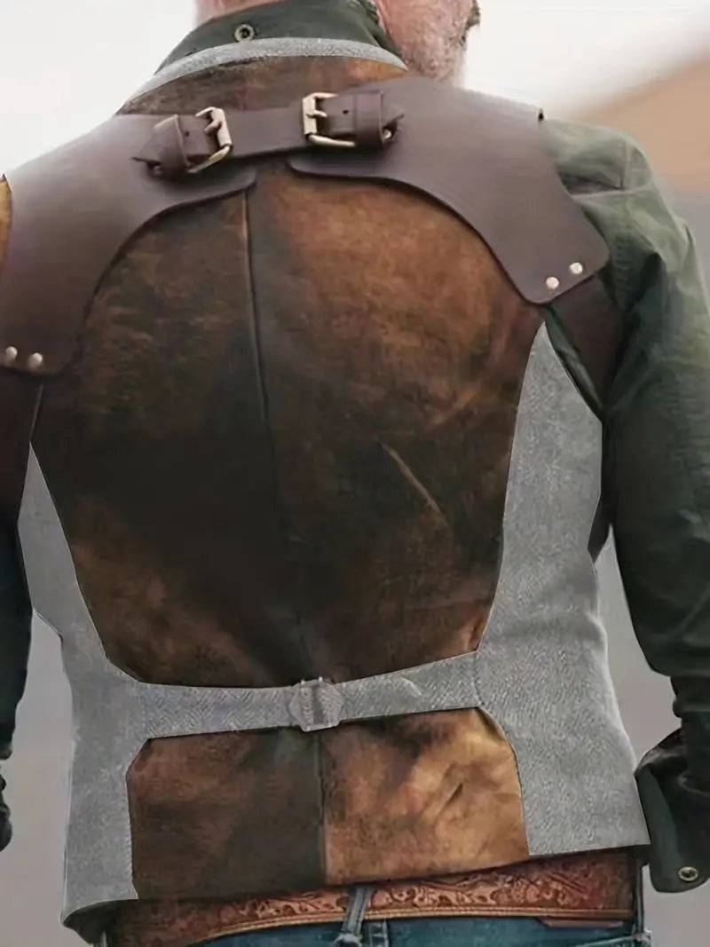 Gilet pour homme avec fermeture à boutons et design de bretelles