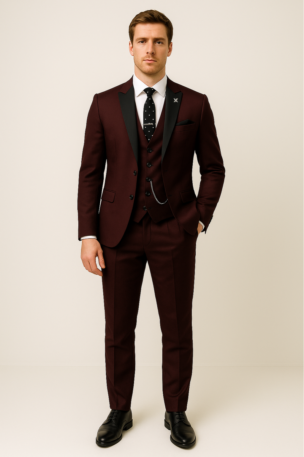 Ensemble de Costume Classique Formelle pour Hommes en Trois Pièces