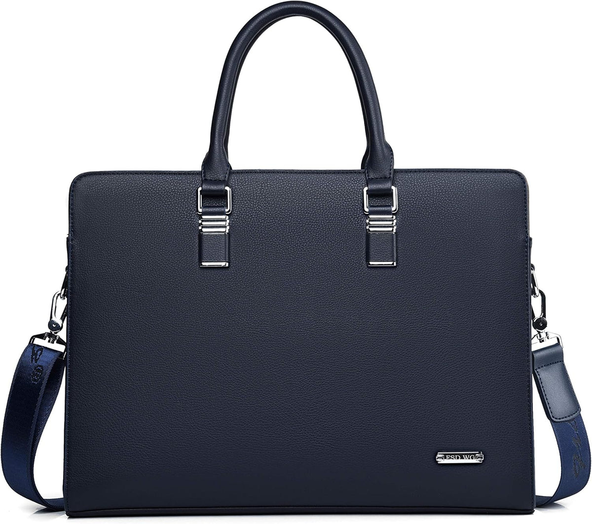 Sacoche d'affaires en cuir pour hommes - Sac pour ordinateur portable à plusieurs compartiments