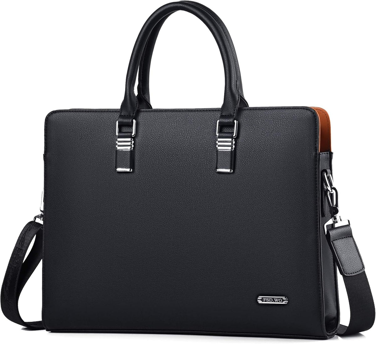 Sacoche d'affaires en cuir pour hommes - Sac pour ordinateur portable à plusieurs compartiments