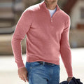Pull-over en tricot pour homme à fermeture éclair quart