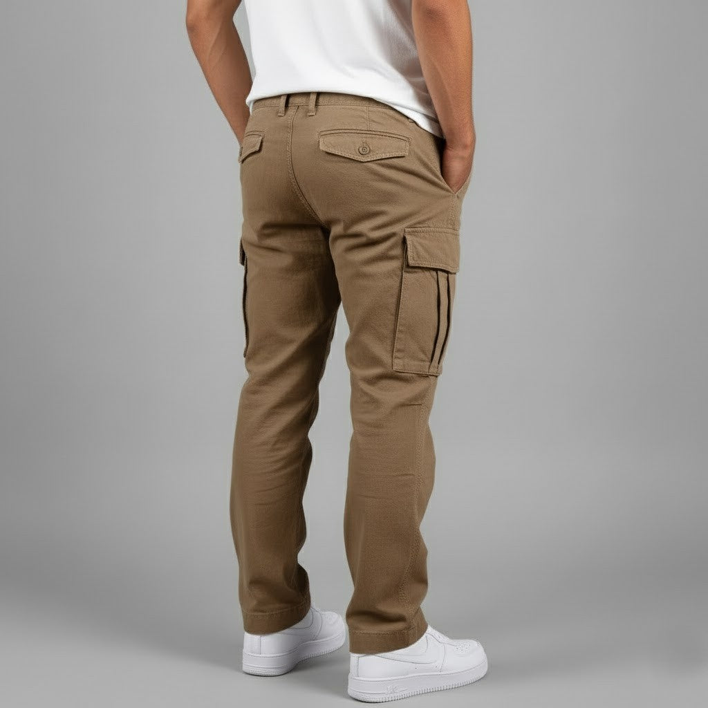 Pantalons cargo décontractés pour hommes avec poches latérales Streetwear