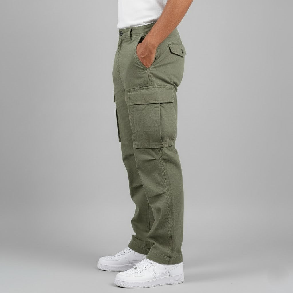 Pantalons cargo décontractés pour hommes avec poches latérales Streetwear