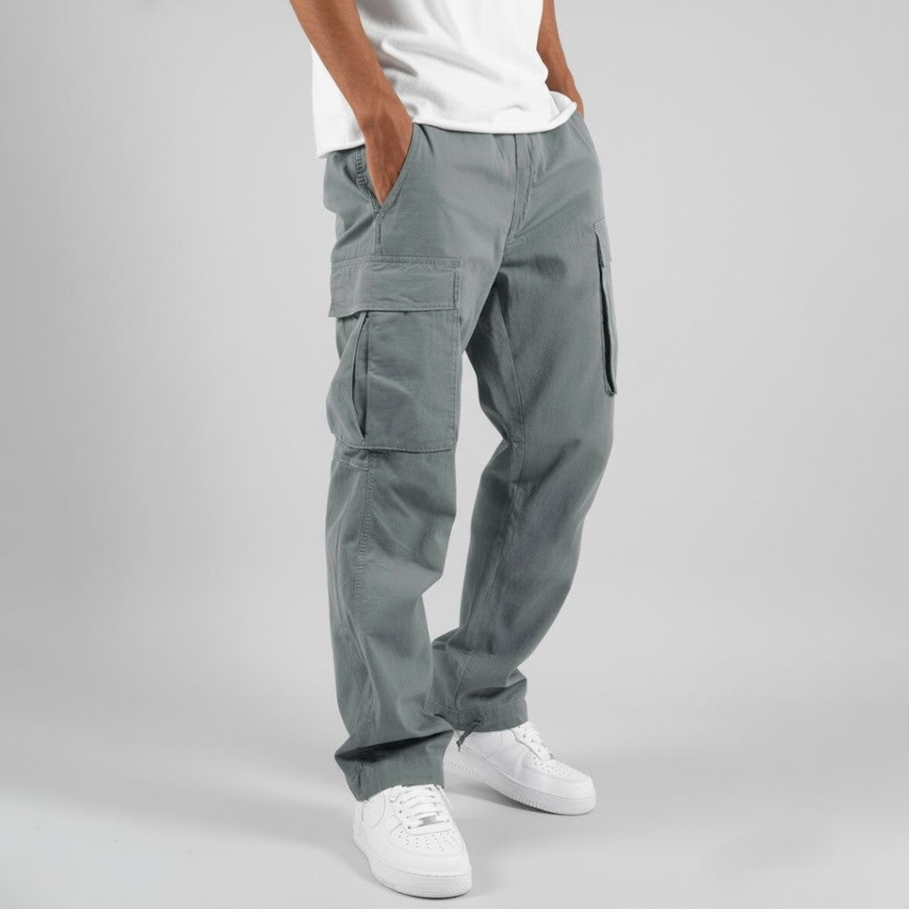 Pantalons cargo décontractés pour hommes avec poches latérales Streetwear