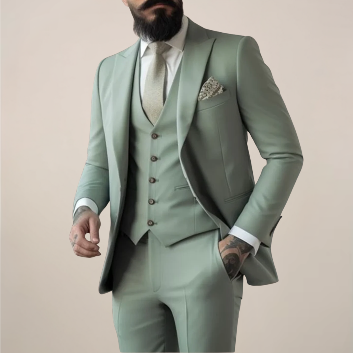Ensemble de Costume Trois Pièces Printemps pour Hommes