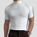 Chemise à col roulé respirante à manches courtes pour hommes