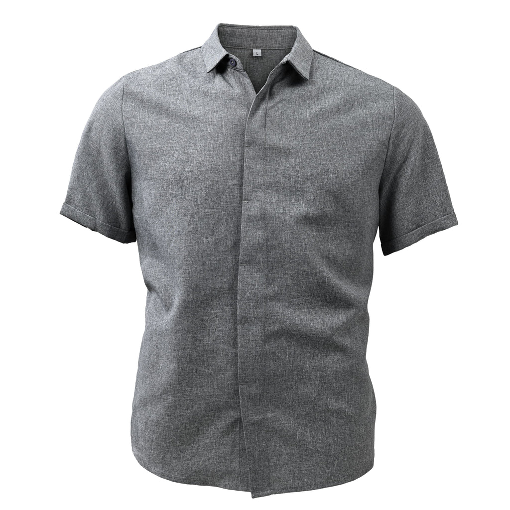 Chemise décontractée à manches courtes pour hommes, bouton devant, été
