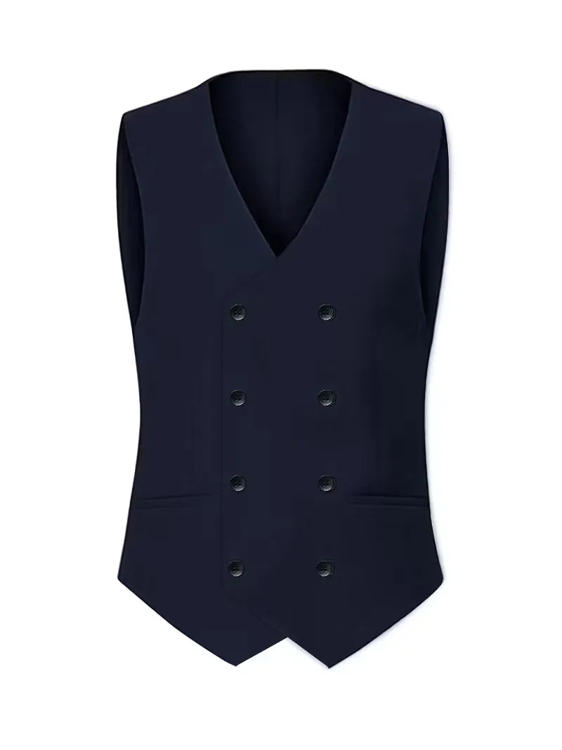 Ensemble de Costume 3 Pièces Slim Fit pour Homme avec Gilet Croisé