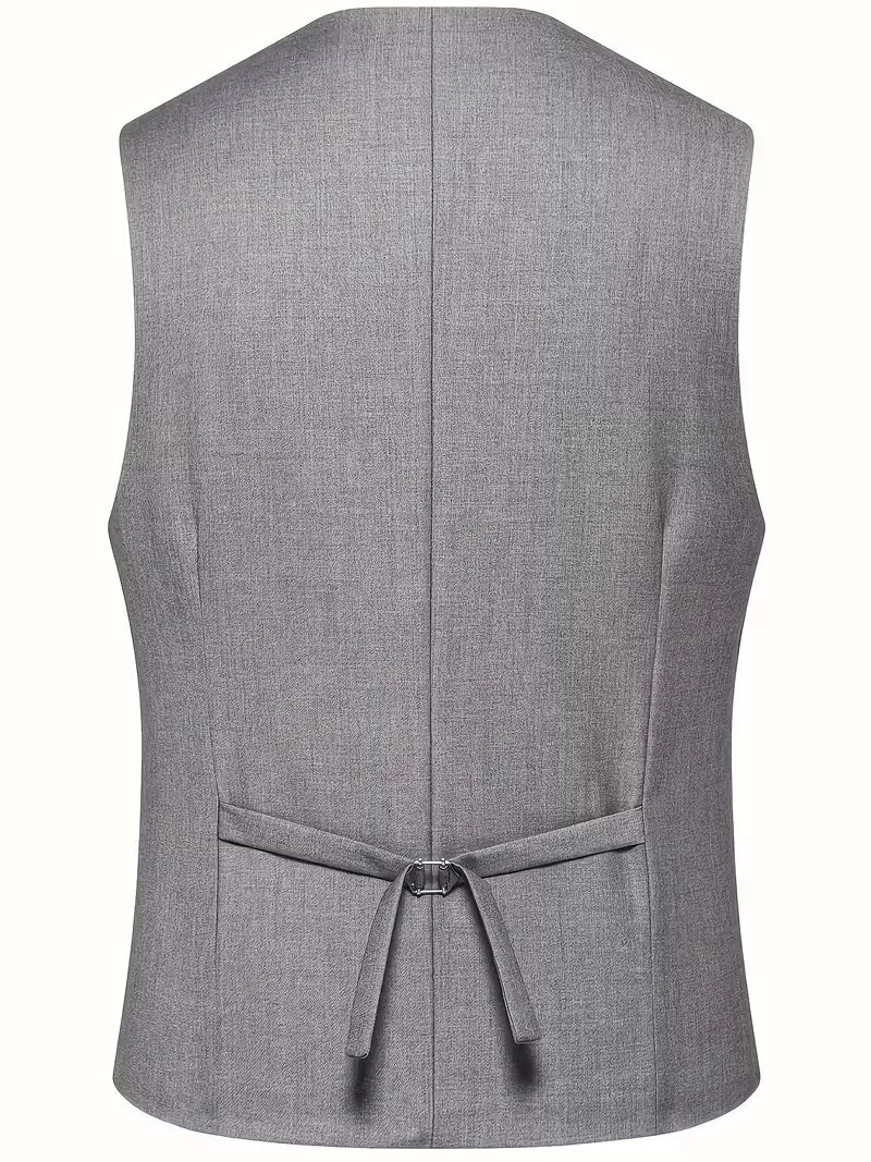 Ensemble de Costume 3 Pièces Slim Fit pour Homme avec Gilet Croisé