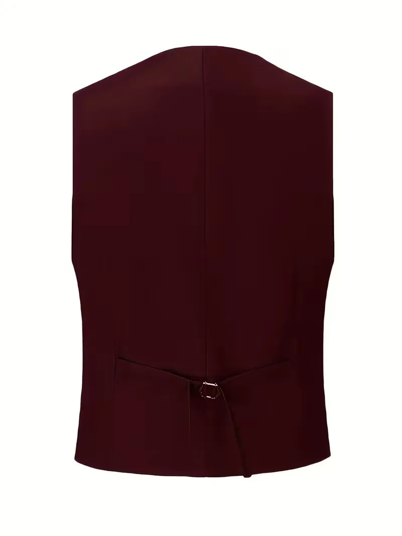 Ensemble de Costume 3 Pièces Slim Fit pour Homme avec Gilet Croisé