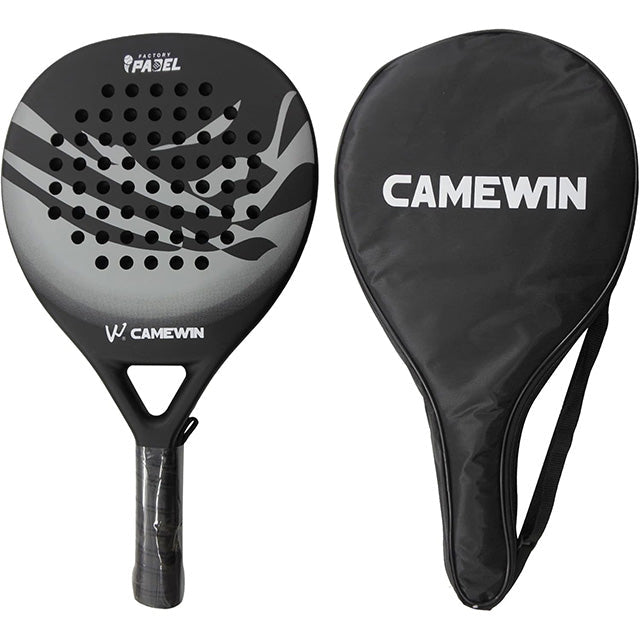 Raquette de Paddle Tennis en Fibre de Carbone pour Hommes avec Poignée et Sac