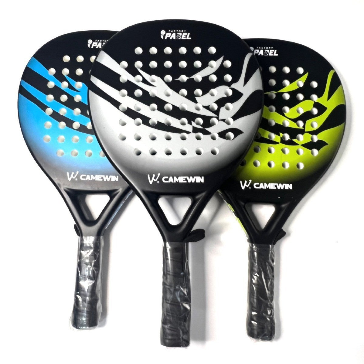 Raquette de Paddle Tennis en Fibre de Carbone pour Hommes avec Poignée et Sac