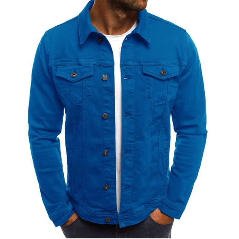 Veste en Jean Décontractée pour Hommes avec Design à Multi-Poches