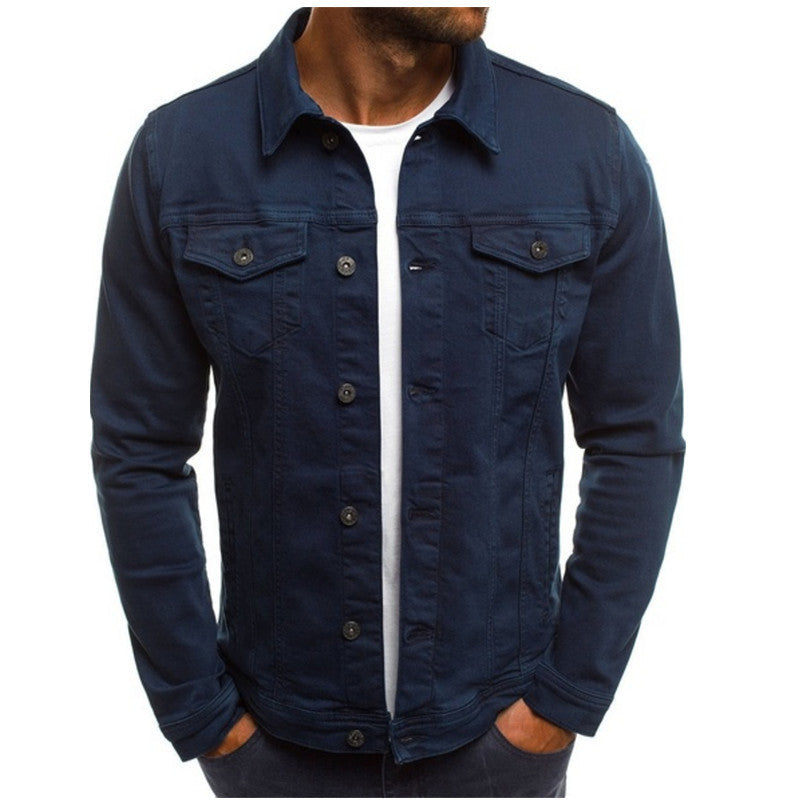 Veste en Jean Décontractée pour Hommes avec Design à Multi-Poches