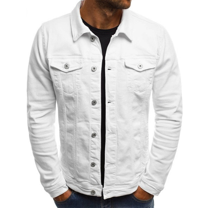 Veste en Jean Décontractée pour Hommes avec Design à Multi-Poches