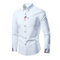 Chemise classique à manches longues pour hommes avec devant à boutons