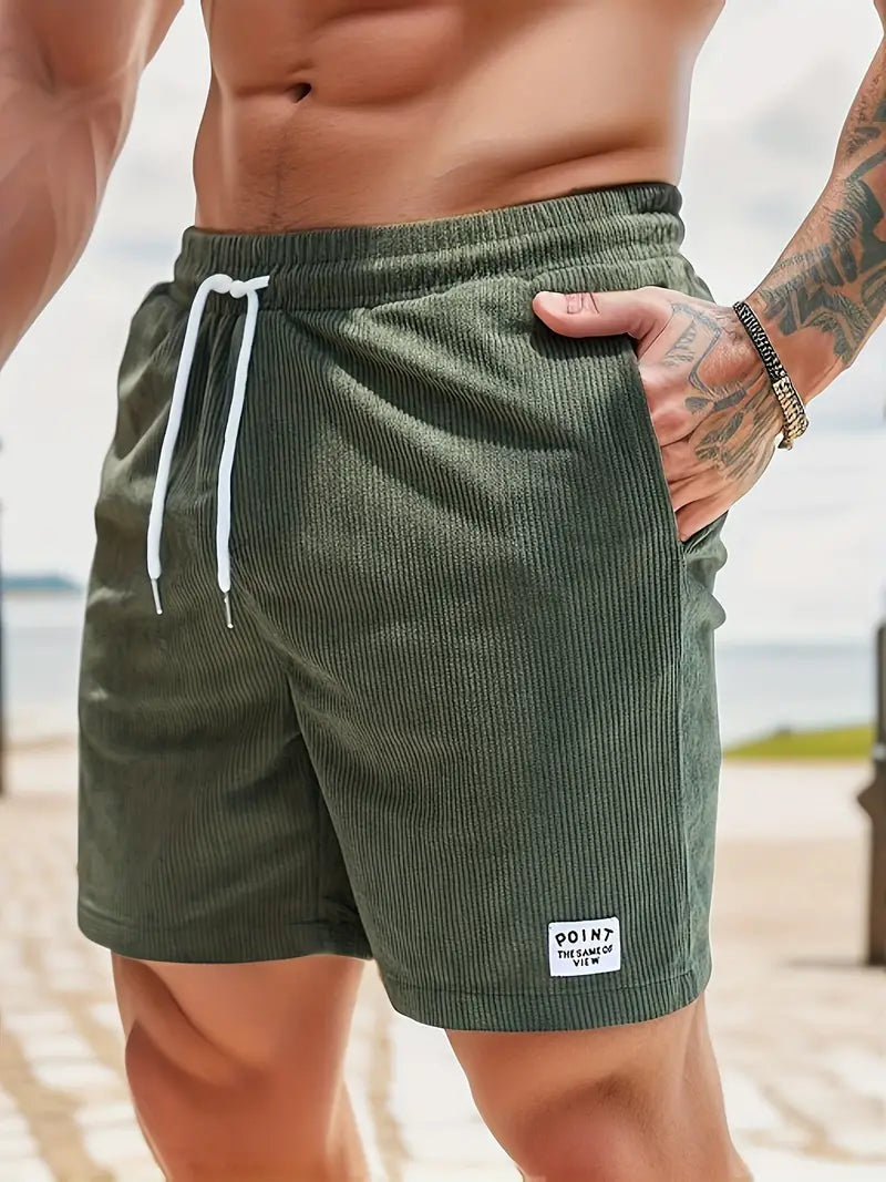 Shorts pour hommes à coupe décontractée avec taille à cordon