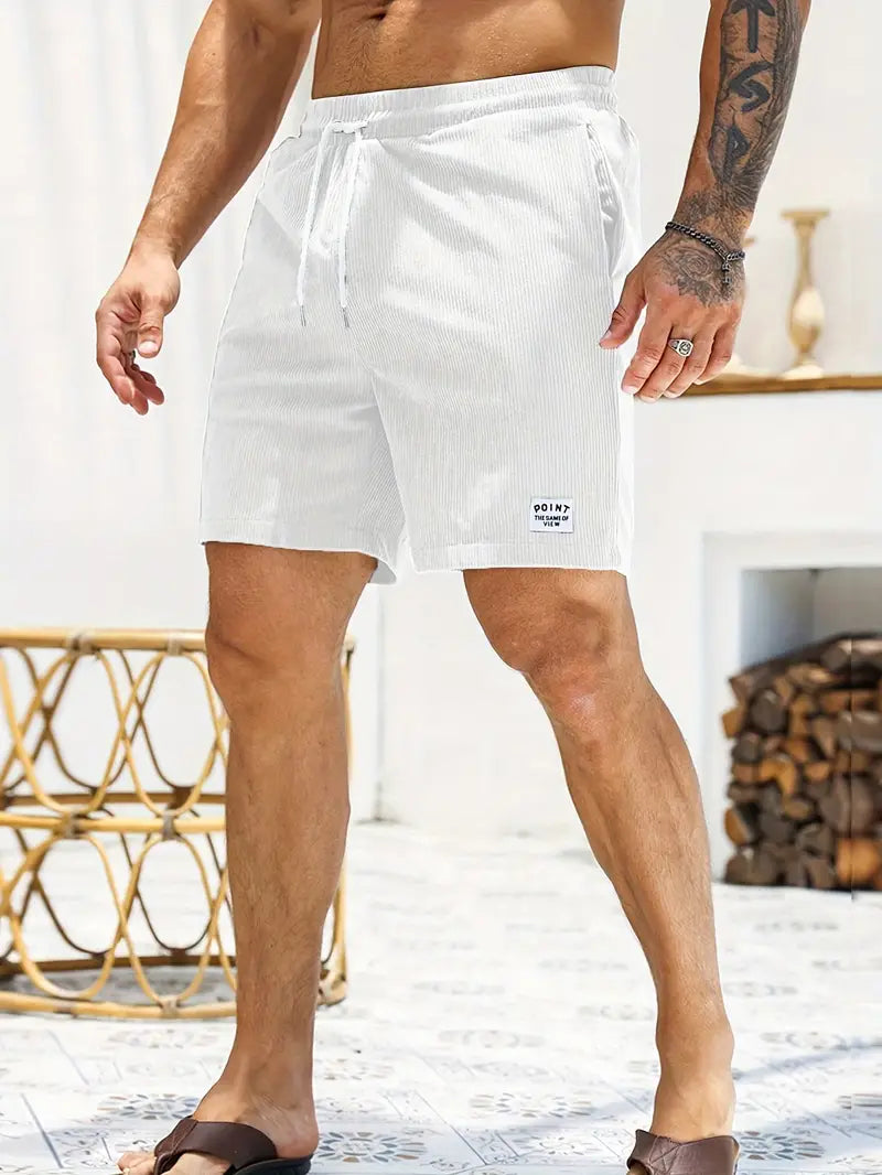 Shorts pour hommes à coupe décontractée avec taille à cordon