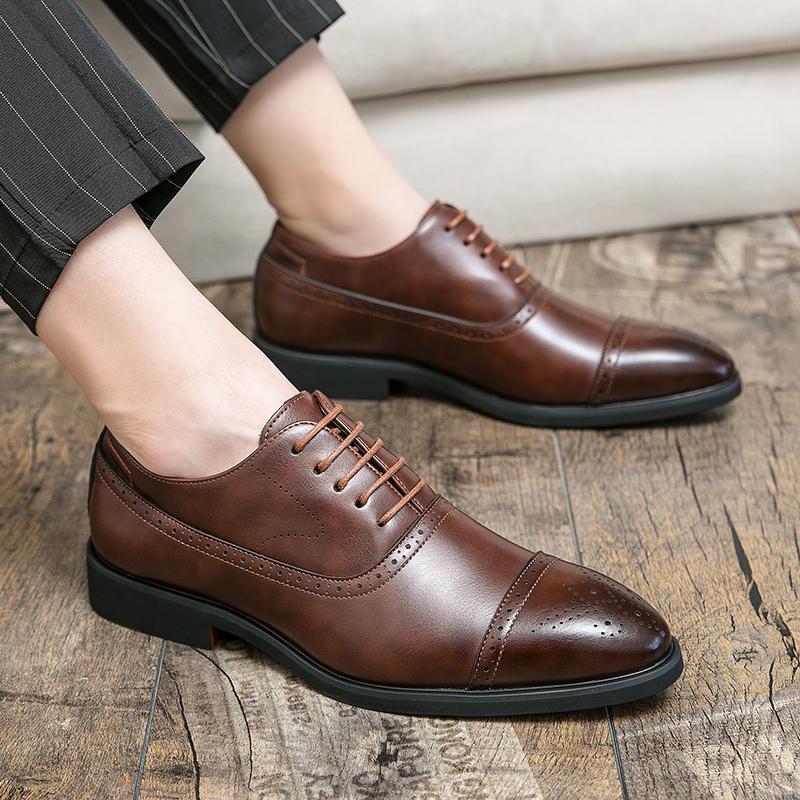 Chaussures Formelles Oxford à Bout Fleuri pour Homme