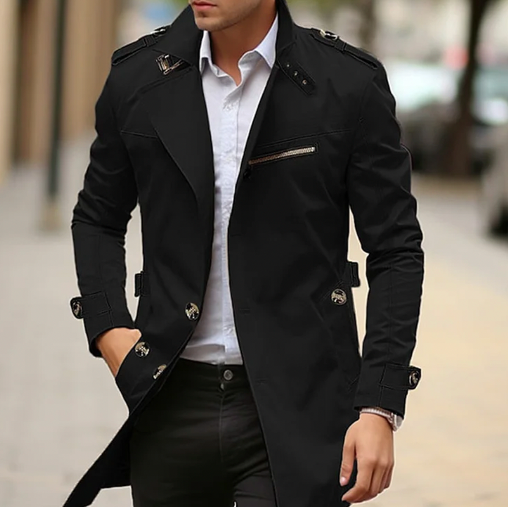 Manteau Trench Premium pour Hommes - Vêtements Extérieurs Élégants pour le Printemps